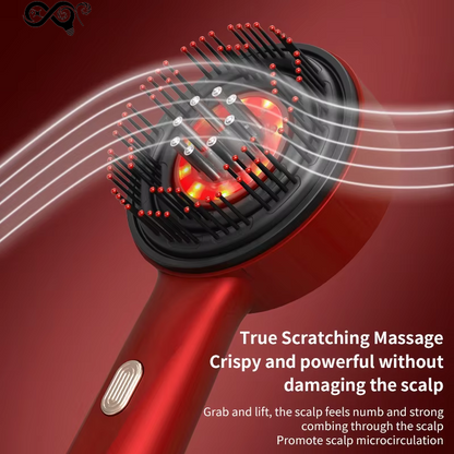 Electric Massage Comb with Vibration Red Light Therapy Scalp Brush Hair Growth Anti-Hair Loss Liquid Oil Applicator Hair Care